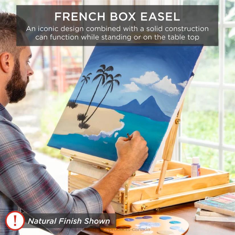 4LT21035 Blue Best Choice Products Portable Wooden French Easel w/ 32pc Beginners Kit