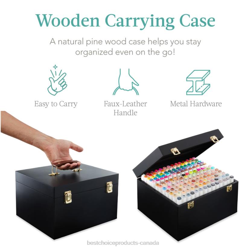 4LT21047 Black Best Choice Products Alcohol-Based Marker Pen Kit w/ Brush & Chisel Tip, Carrying Case