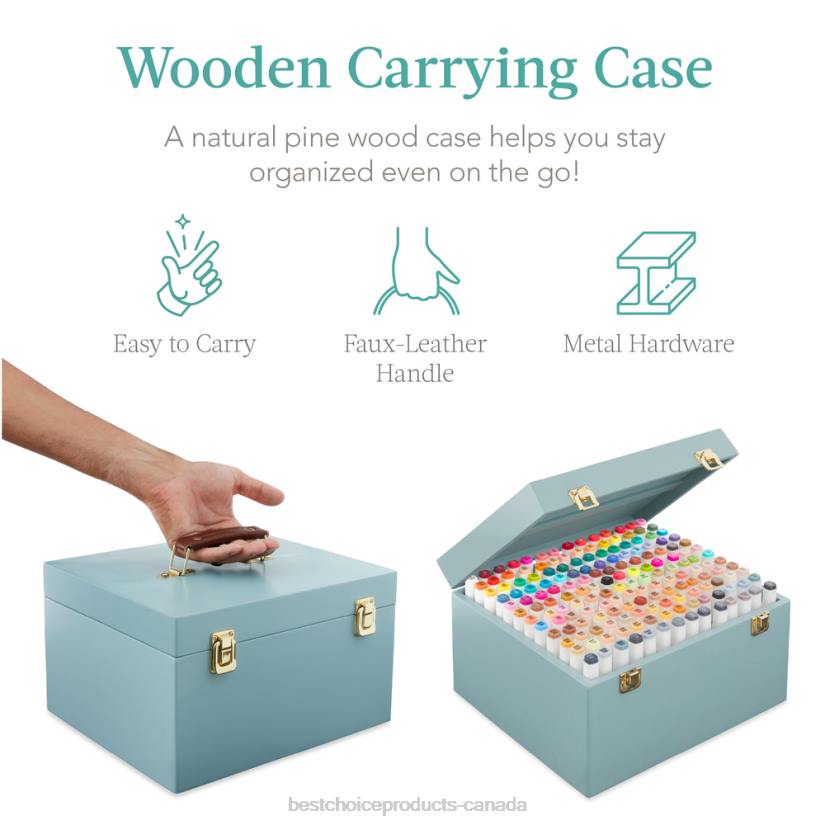 4LT21048 Blue Best Choice Products Alcohol-Based Marker Pen Kit w/ Brush & Chisel Tip, Carrying Case