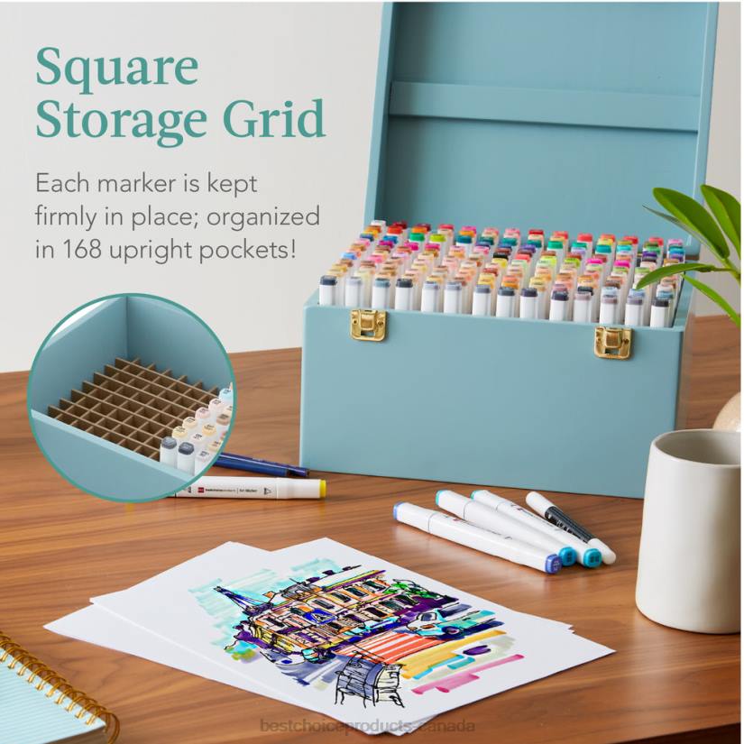 4LT21048 Blue Best Choice Products Alcohol-Based Marker Pen Kit w/ Brush & Chisel Tip, Carrying Case