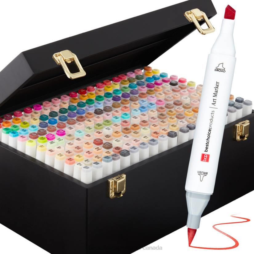 4LT21064 Black Best Choice Products Alcohol-Based Marker Pen Kit w/ Brush & Chisel Tip, Carrying Case