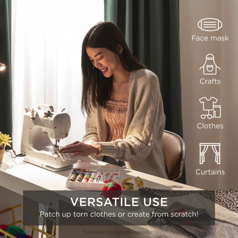 4LT21090 Teal Best Choice Products 6V Portable Foot Pedal Sewing Machine w/ 12 Stitch Patterns