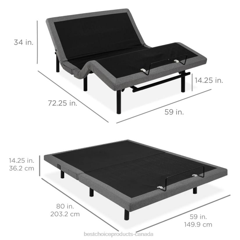 4LT21188 Beauty Best Choice Products Adjustable Bed Base with Massage, Remote, USB Ports