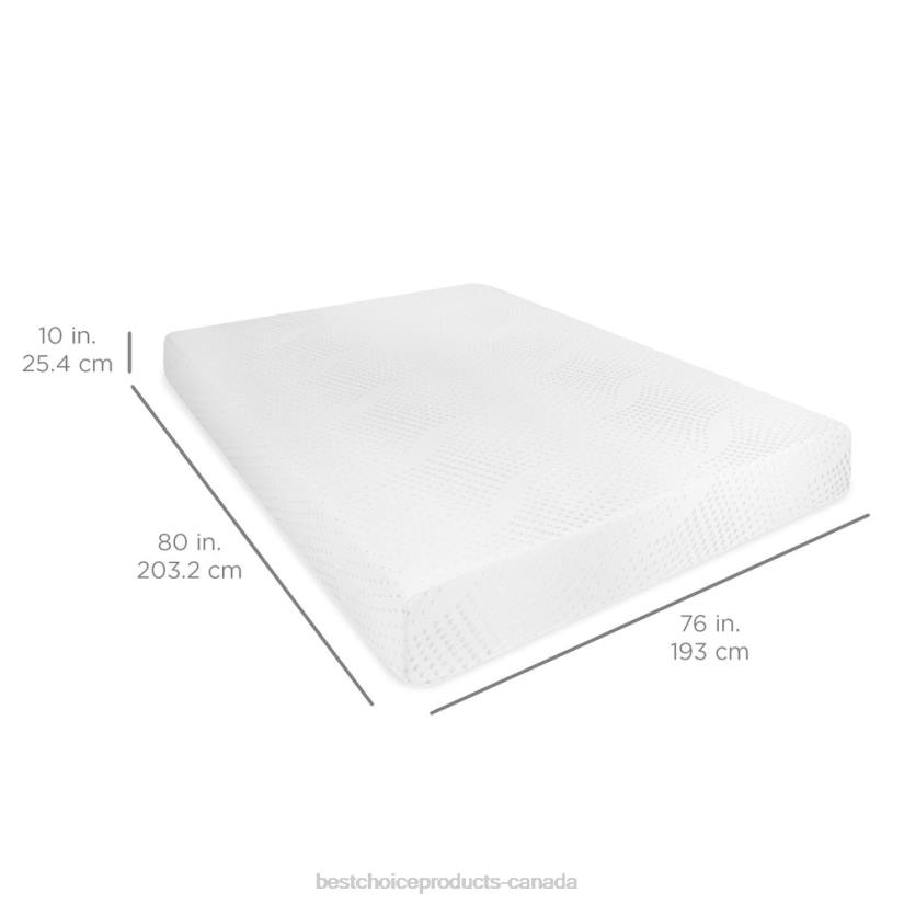 4LT21192 Beauty Best Choice Products 10in Dual Layered Memory Foam Mattress w/ CertiPUR-US Certified Foam