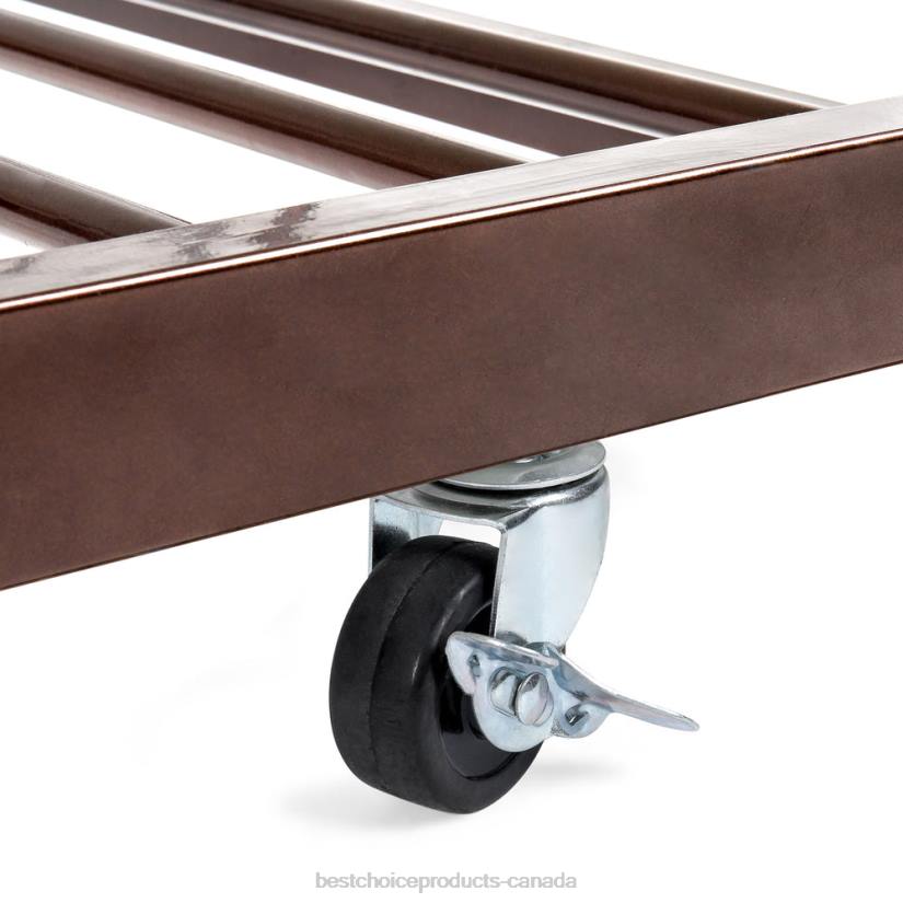 4LT21271 Bronze Best Choice Products Twin Sized Metal Lounge Daybed Frame w/ Trundle, Finials