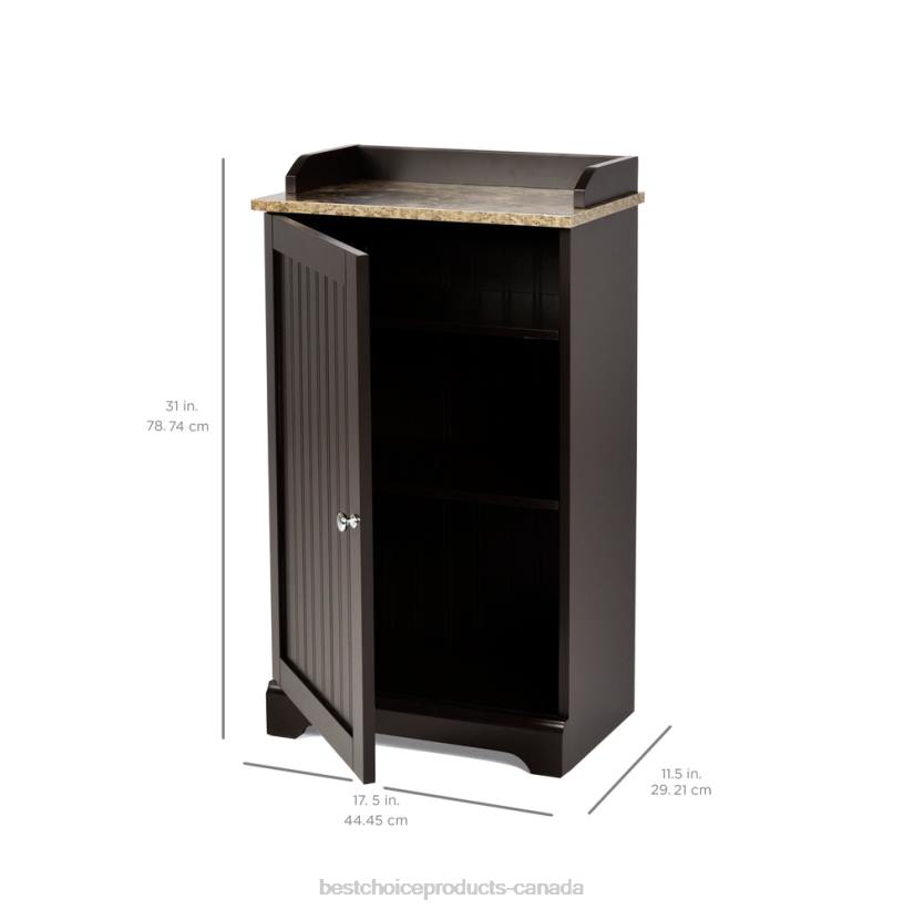 4LT21272 Brown Best Choice Products Bathroom Floor Storage Cabinet w/ Versatile Door