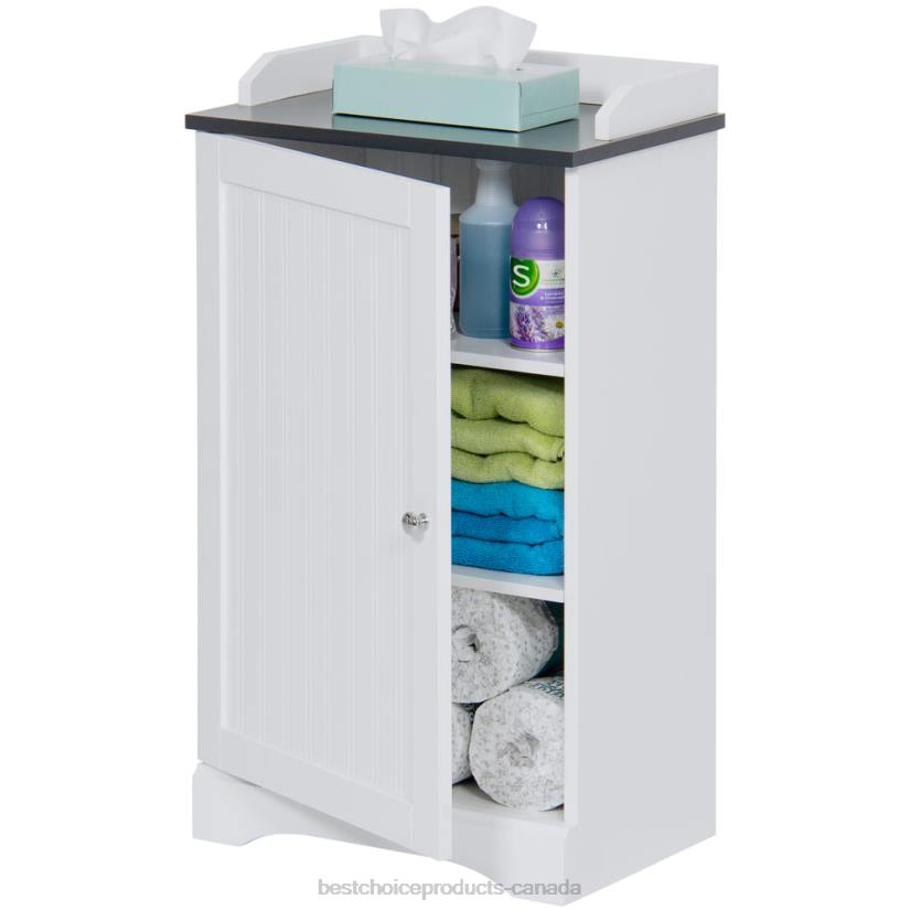 4LT21272 Brown Best Choice Products Bathroom Floor Storage Cabinet w/ Versatile Door