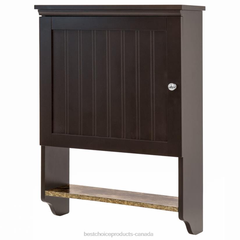 4LT21278 Brown Best Choice Products Bathroom Wall Mounted Hanging Cabinet Shelf Storage Decor