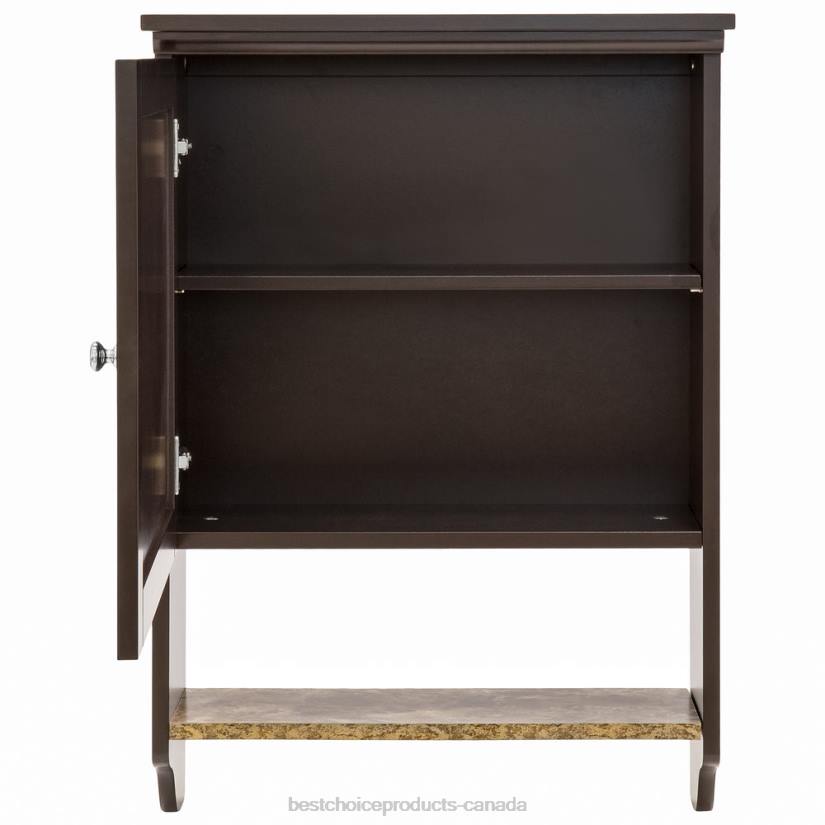4LT21278 Brown Best Choice Products Bathroom Wall Mounted Hanging Cabinet Shelf Storage Decor