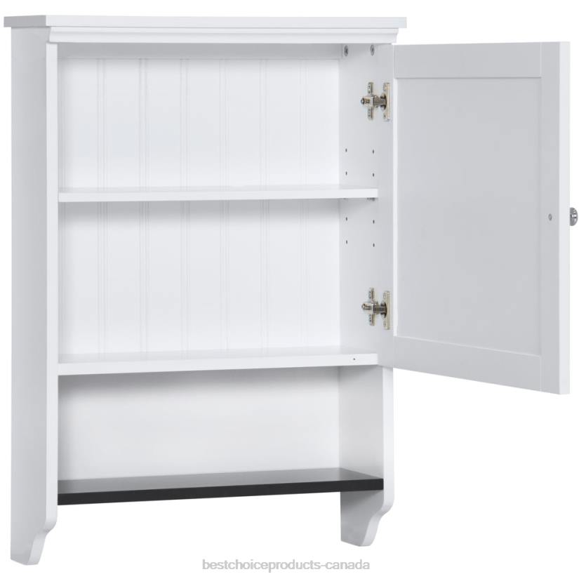 4LT21278 Brown Best Choice Products Bathroom Wall Mounted Hanging Cabinet Shelf Storage Decor