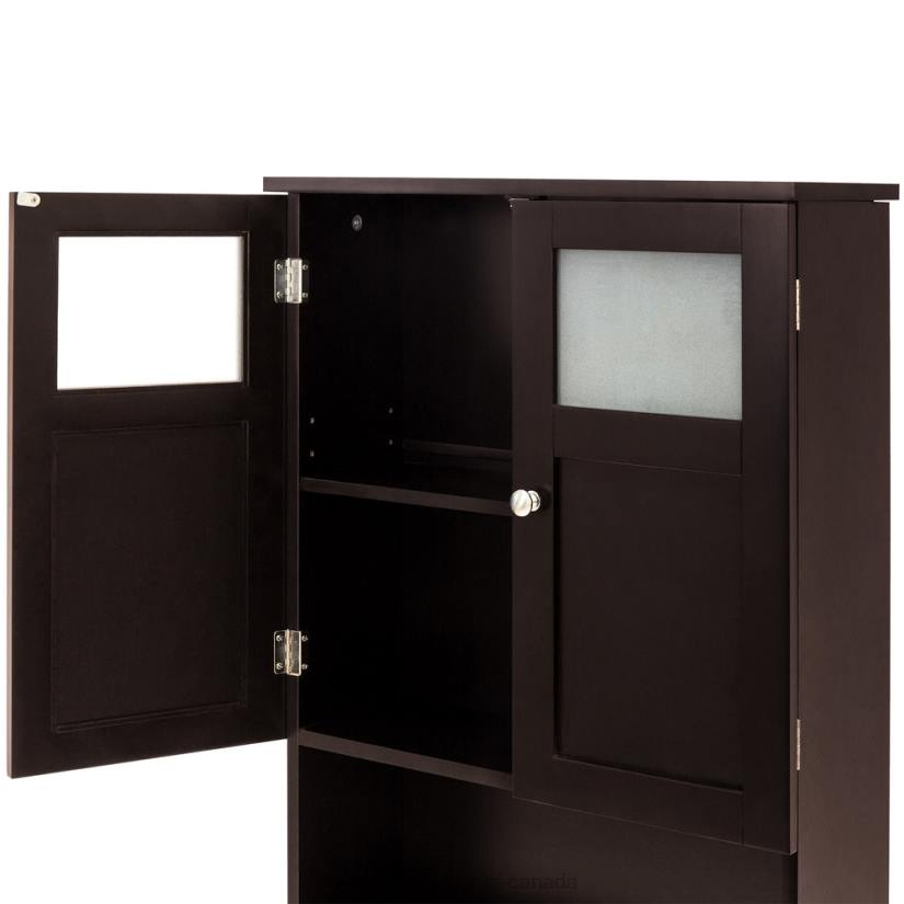 4LT21279 Brown Best Choice Products Double Door Over-the-Toilet Bathroom Storage Cabinet