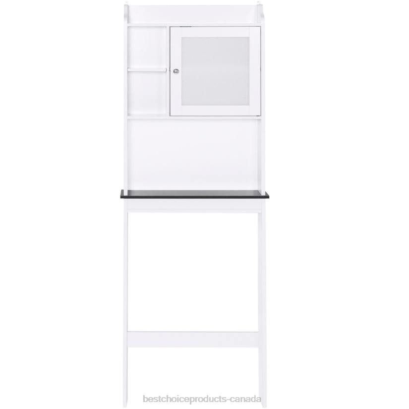 4LT21286 White Best Choice Products Over-the-Toilet Bathroom Storage Cabinet w/ 1 Door