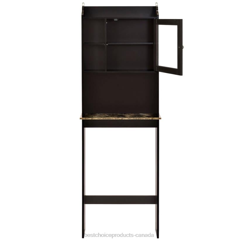 4LT21287 Espresso Best Choice Products Over-the-Toilet Bathroom Storage Cabinet w/ 1 Door