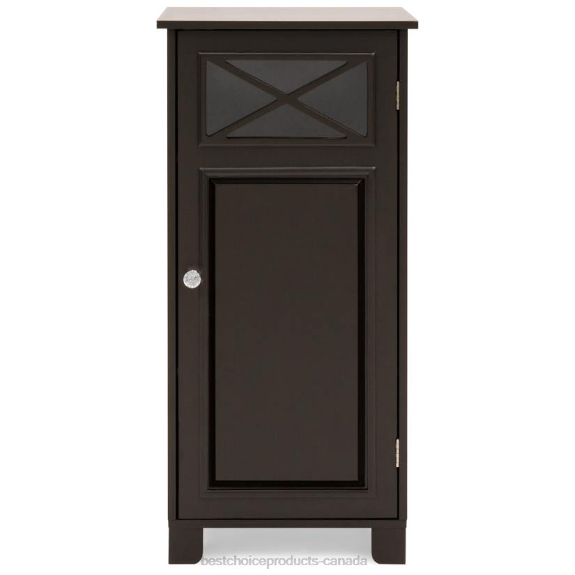 4LT21288 Espresso Best Choice Products 3-Tier Classic Wooden Floor Cabinet w/ Door