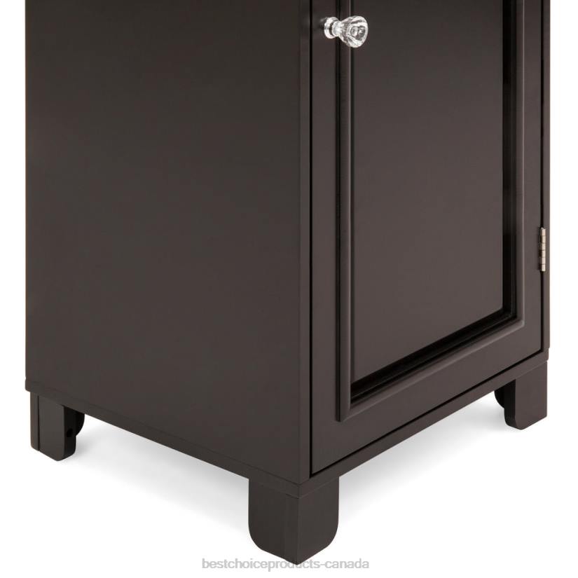 4LT21288 Espresso Best Choice Products 3-Tier Classic Wooden Floor Cabinet w/ Door