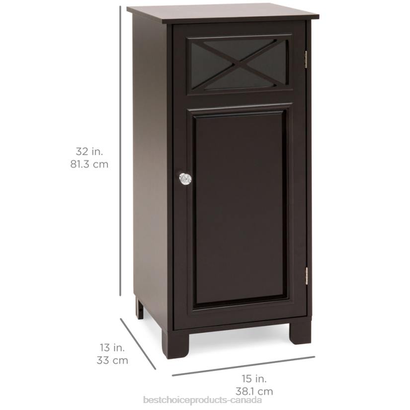 4LT21288 Espresso Best Choice Products 3-Tier Classic Wooden Floor Cabinet w/ Door