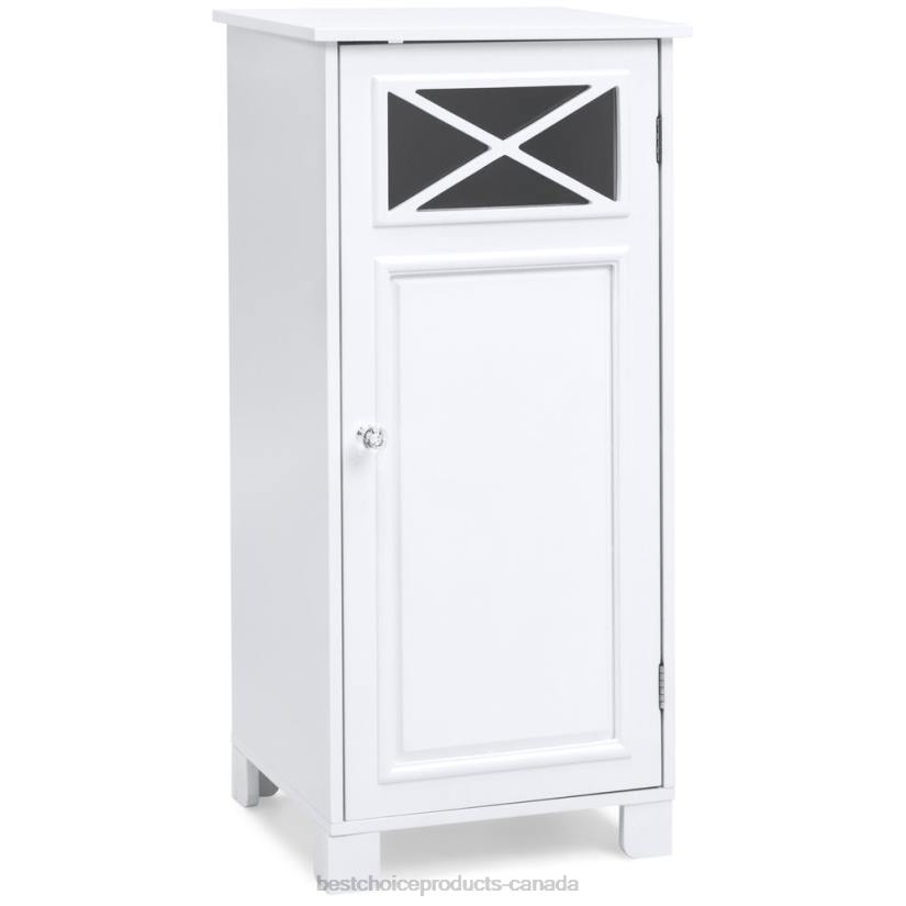 4LT21289 White Best Choice Products 3-Tier Classic Wooden Floor Cabinet w/ Door
