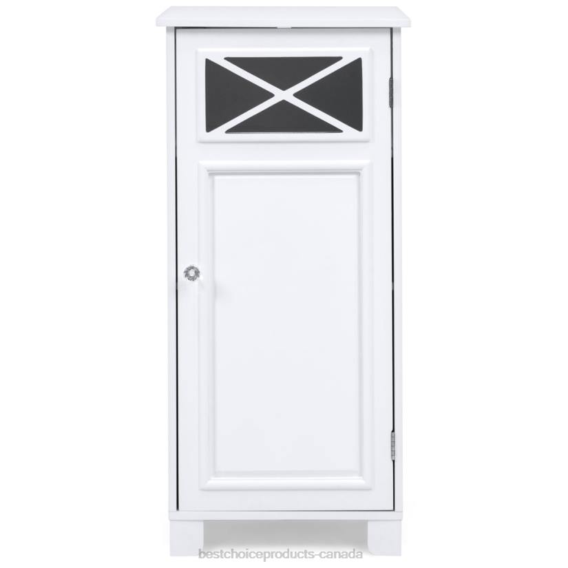 4LT21289 White Best Choice Products 3-Tier Classic Wooden Floor Cabinet w/ Door