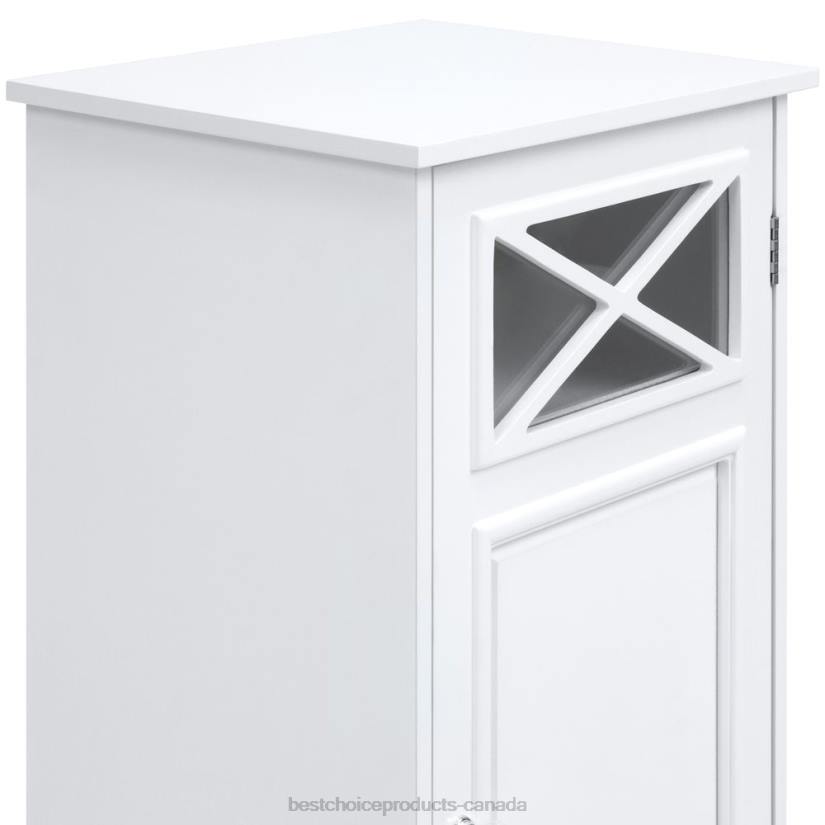 4LT21289 White Best Choice Products 3-Tier Classic Wooden Floor Cabinet w/ Door