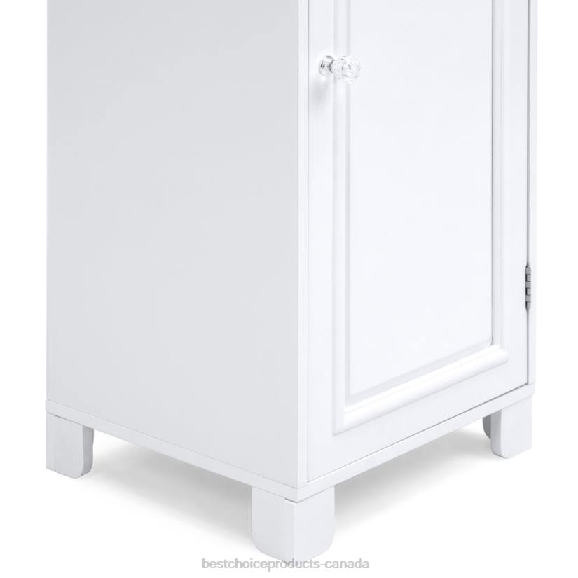 4LT21289 White Best Choice Products 3-Tier Classic Wooden Floor Cabinet w/ Door