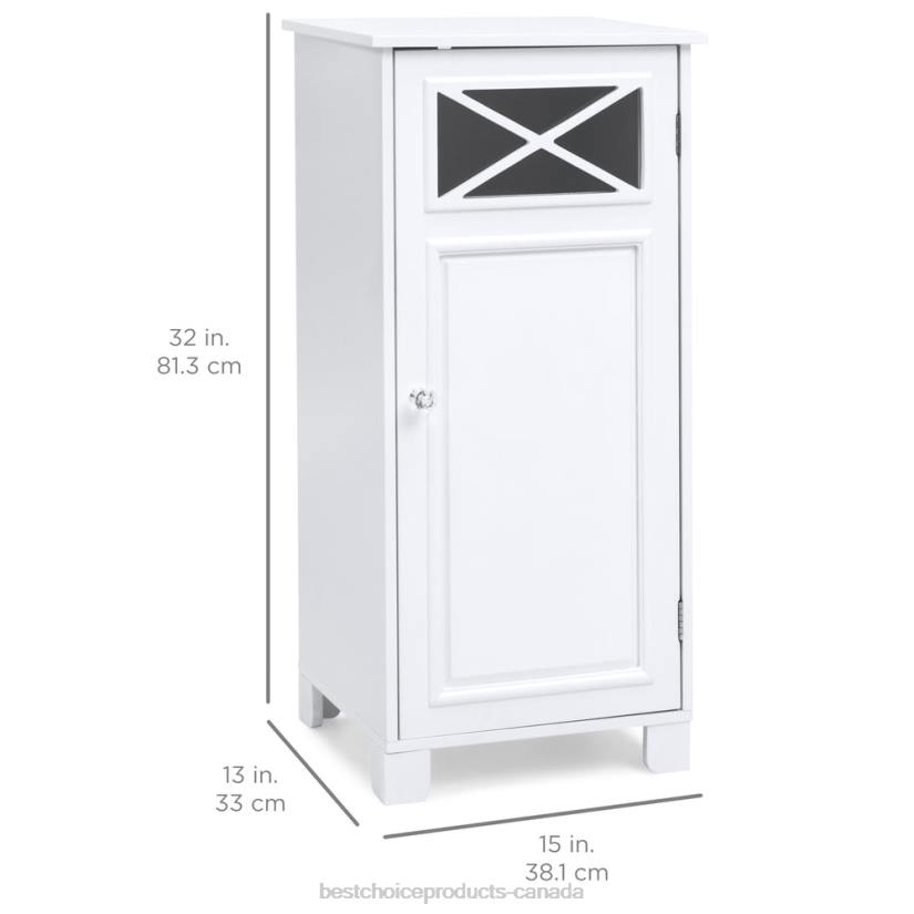 4LT21289 White Best Choice Products 3-Tier Classic Wooden Floor Cabinet w/ Door