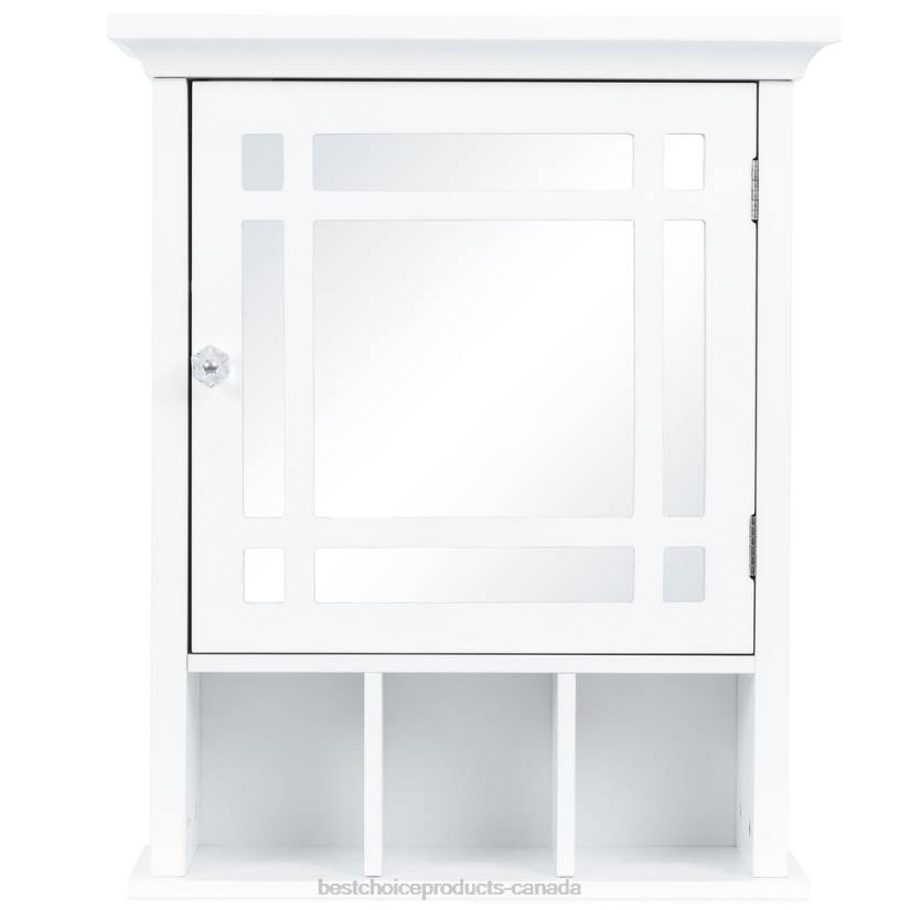 4LT21291 White Best Choice Products Bathroom Vanity Mirror Wall Storage Cabinet