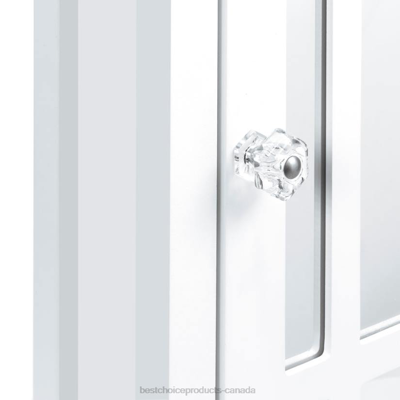 4LT21291 White Best Choice Products Bathroom Vanity Mirror Wall Storage Cabinet