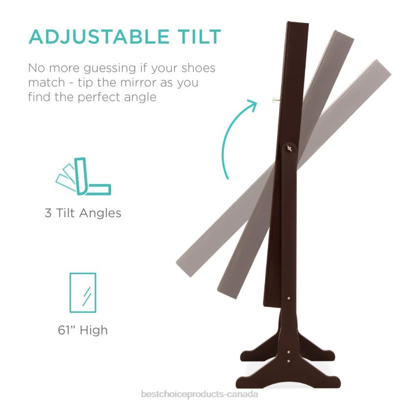 4LT2711 Espresso Best Choice Products 6-Tier Standing Jewelry Mirror Armoire w/ LED Lights