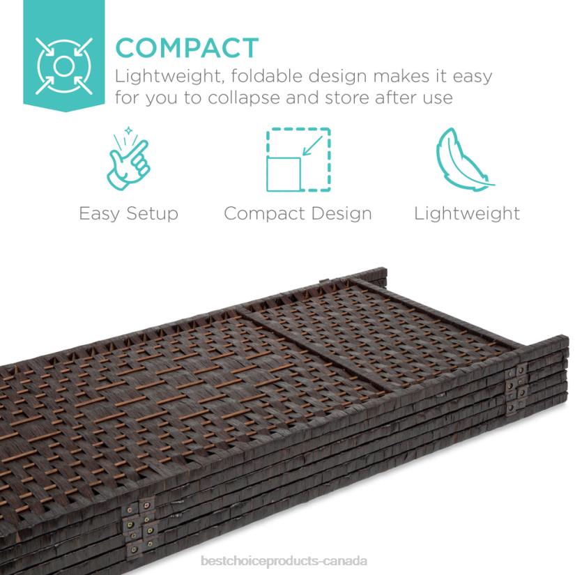 4LT21283 Dark Mocha Best Choice Products 6ft Tall Room Divider, 6-Panel Diamond Weave Folding Privacy Screen