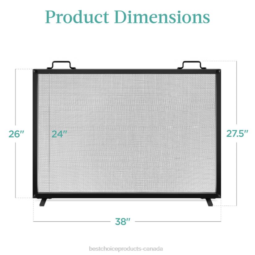 4LT2346 Black Best Choice Products Single Panel Handcrafted Steel Mesh Fireplace Screen w/ Handles