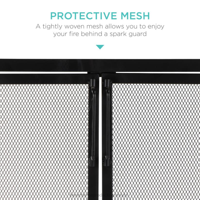 4LT2354 Black Best Choice Products 2-Door Wrought Iron Fireplace Screen w/ Magnetic Doors