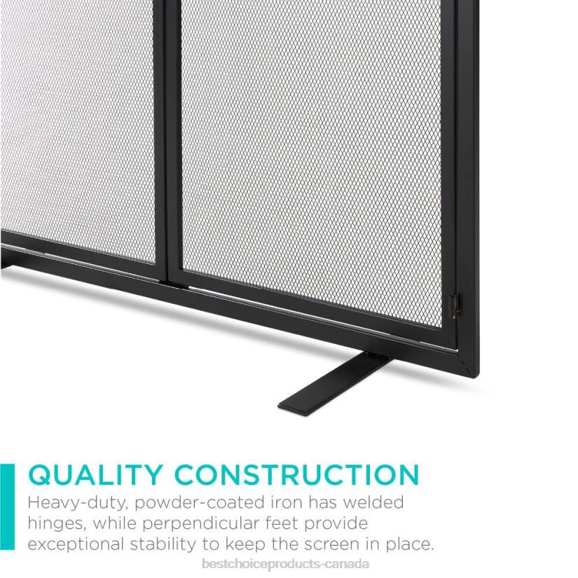 4LT2354 Black Best Choice Products 2-Door Wrought Iron Fireplace Screen w/ Magnetic Doors