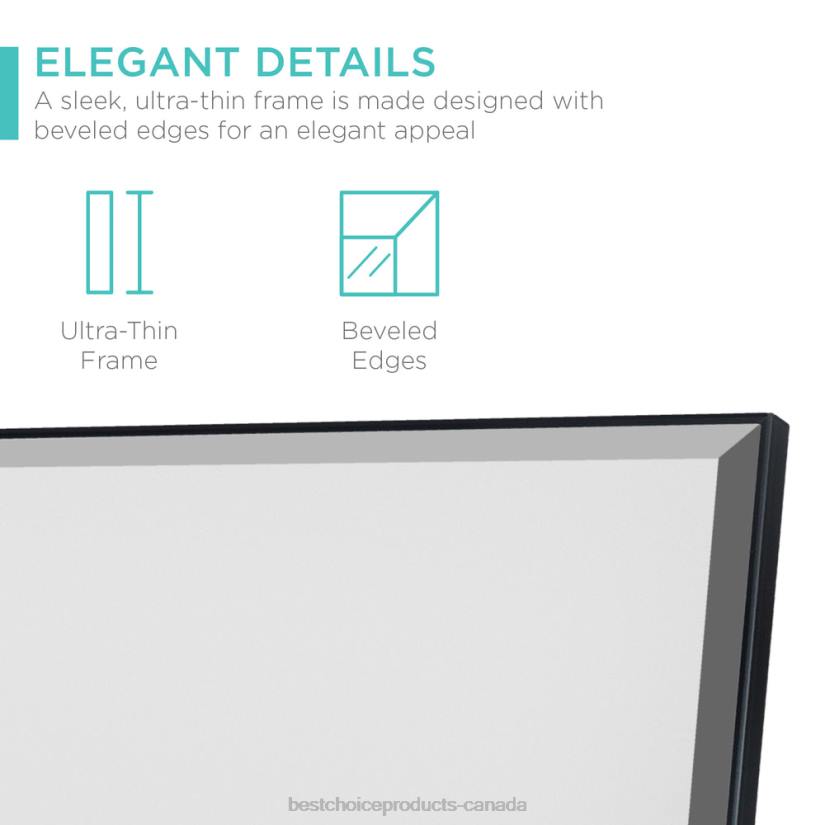 4LT2650 Black Best Choice Products Large Full Length Mirror, Wall Hanging & Leaning Floor Mirror