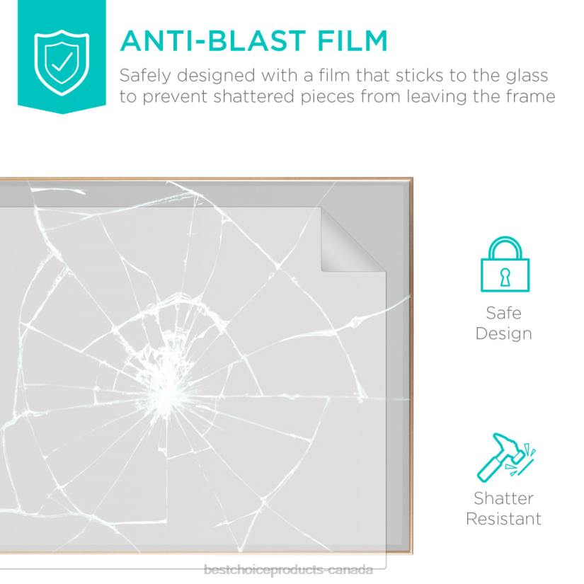 4LT2651 Gold Best Choice Products Large Full Length Mirror, Wall Hanging & Leaning Floor Mirror