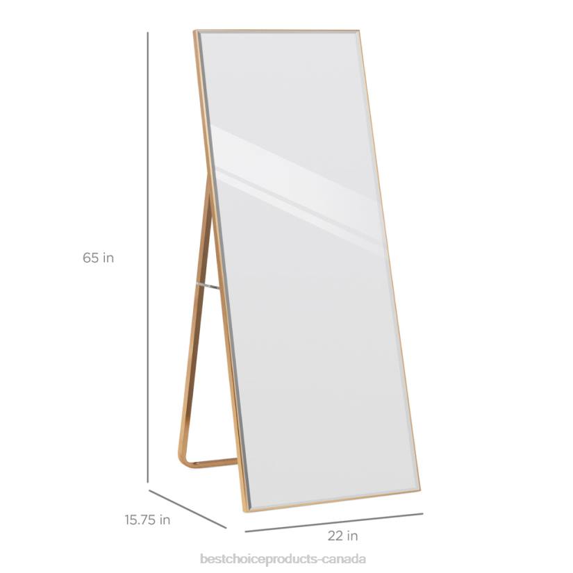 4LT2651 Gold Best Choice Products Large Full Length Mirror, Wall Hanging & Leaning Floor Mirror