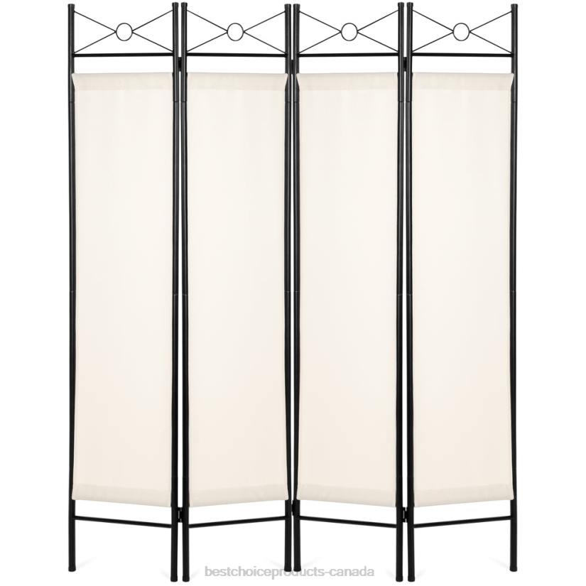 4LT2658 White Best Choice Products 4-Panel Folding Privacy Screen Room Divider Decoration Accent, 6ft