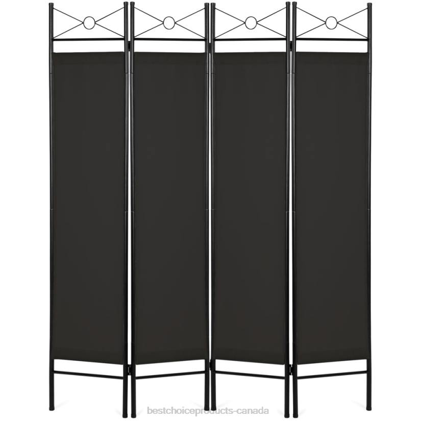 4LT2659 Black Best Choice Products 4-Panel Folding Privacy Screen Room Divider Decoration Accent, 6ft