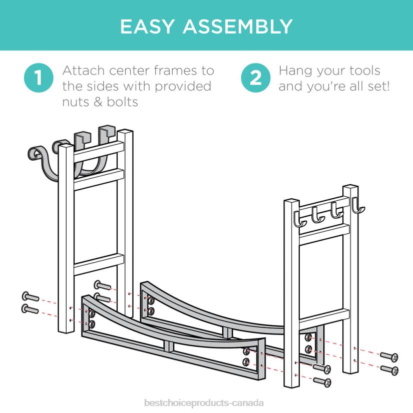 4LT2678 Black Best Choice Products Steel Firewood Log Storage Rack & Tool Set w/ Kindling Holder