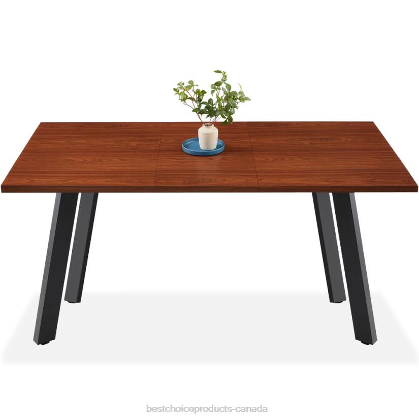 4LT21250 Brown Best Choice Products Modern Extendable Dining Table w/ Leaf Extension, 2 Locks