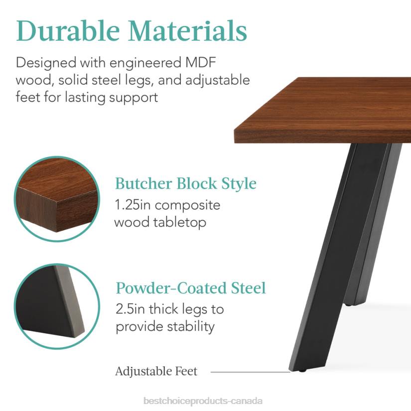 4LT21250 Brown Best Choice Products Modern Extendable Dining Table w/ Leaf Extension, 2 Locks