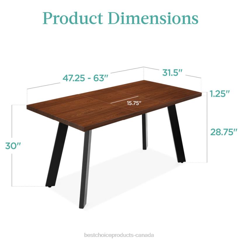 4LT21250 Brown Best Choice Products Modern Extendable Dining Table w/ Leaf Extension, 2 Locks