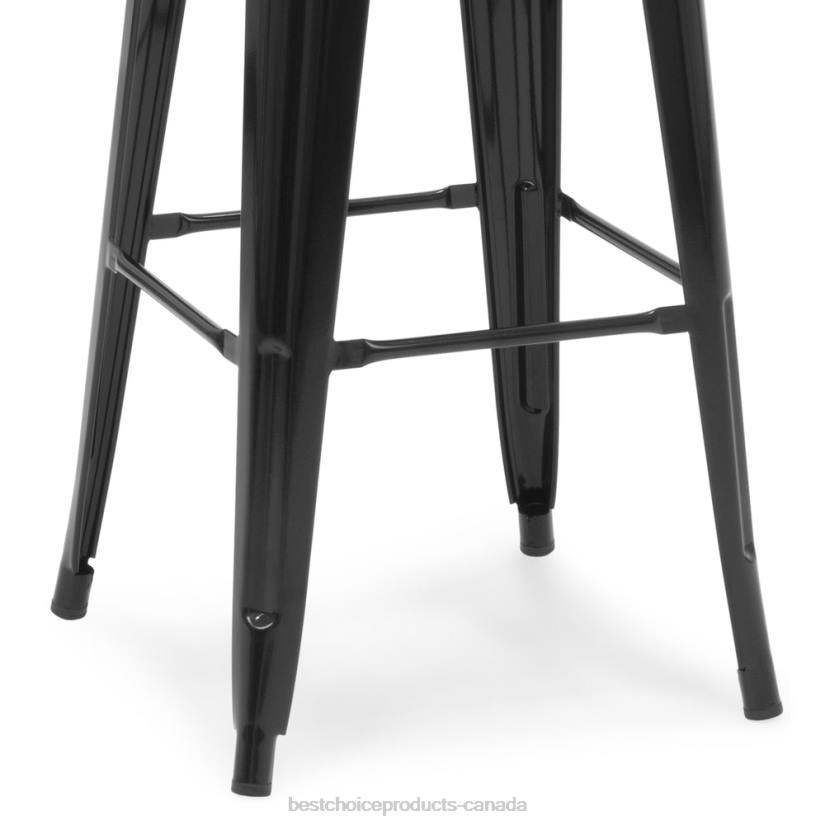 4LT21298 Matte Black Best Choice Products 30in Set of 2 Industrial Metal Bar Stools