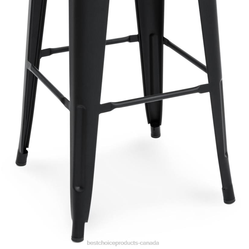 4LT21298 Matte Black Best Choice Products 30in Set of 2 Industrial Metal Bar Stools