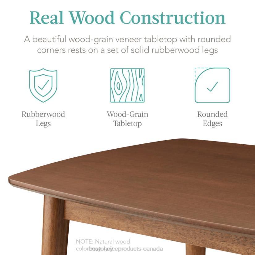 4LT2591 Brown/White Best Choice Products 5-Piece Wooden Mid-Century Modern Dining Set w/ 4 Chairs, Padded Seat & Back