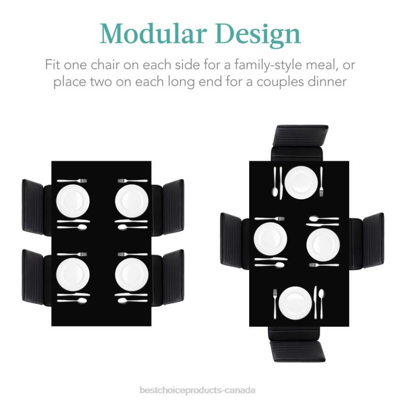 4LT2664 Black Best Choice Products 5-Piece Dining Table Set w/ Glass Top, Leather Chairs