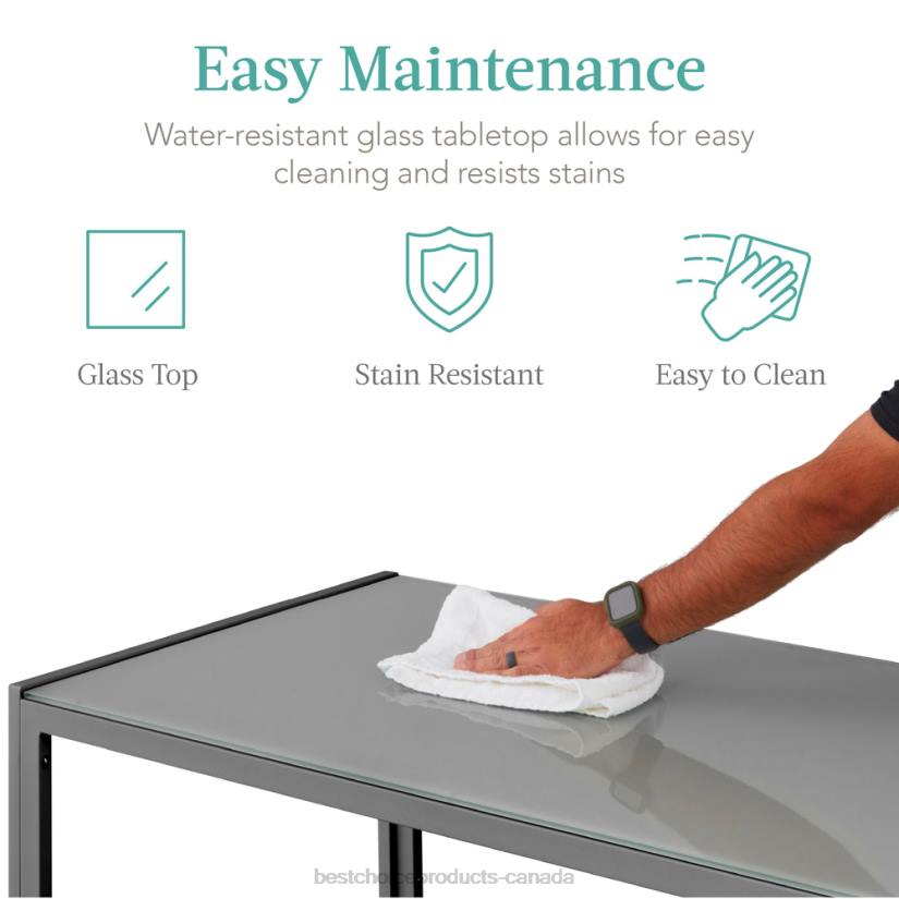 4LT2666 Gray Best Choice Products 5-Piece Dining Table Set w/ Glass Top, Leather Chairs