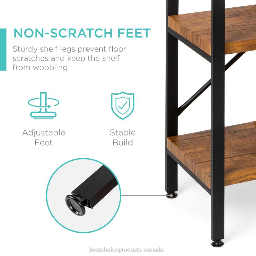 4LT2589 Brown Best Choice Products 3-Tier Industrial Hallway Console Table for Living Room, Entry Way