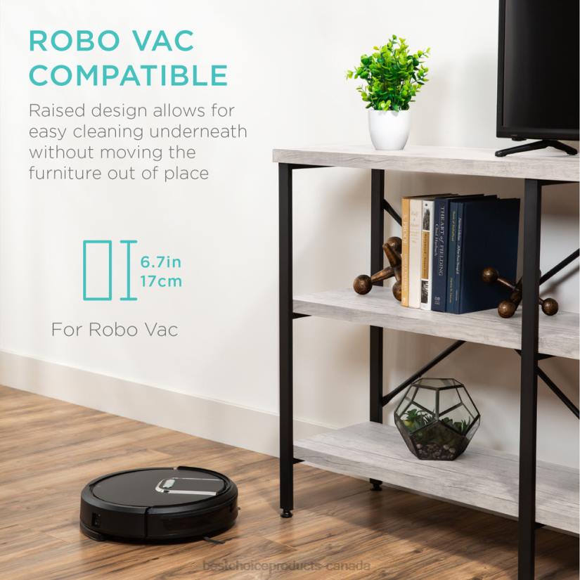 4LT2590 Gray Best Choice Products 3-Tier Industrial Hallway Console Table for Living Room, Entry Way