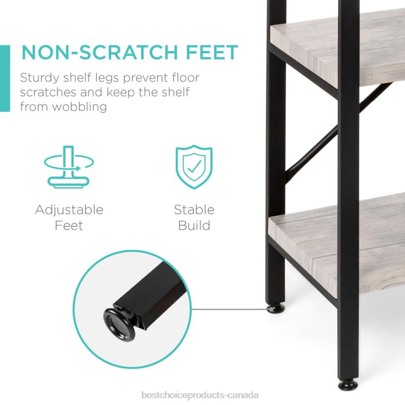 4LT2590 Gray Best Choice Products 3-Tier Industrial Hallway Console Table for Living Room, Entry Way