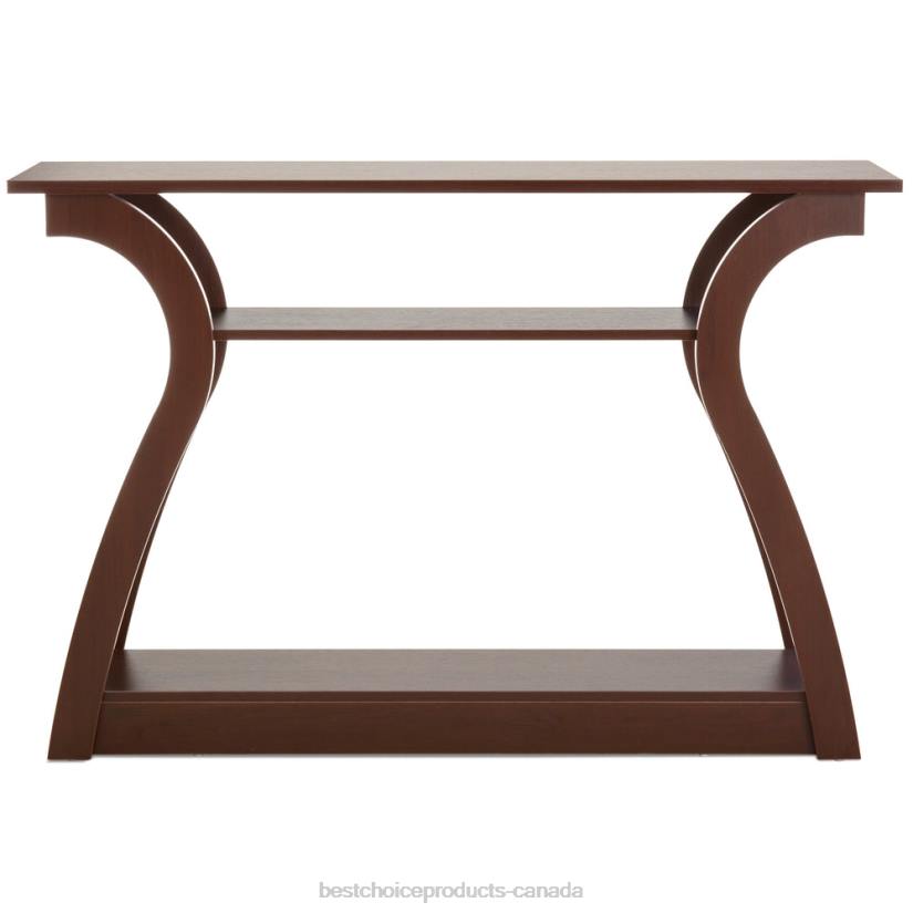 4LT2644 Brown Best Choice Products 47in 3-Shelf Entryway Display Console Accent Table